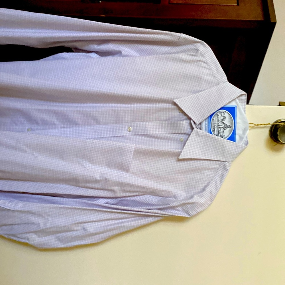 Long sleeve button down shirt in checked pattern